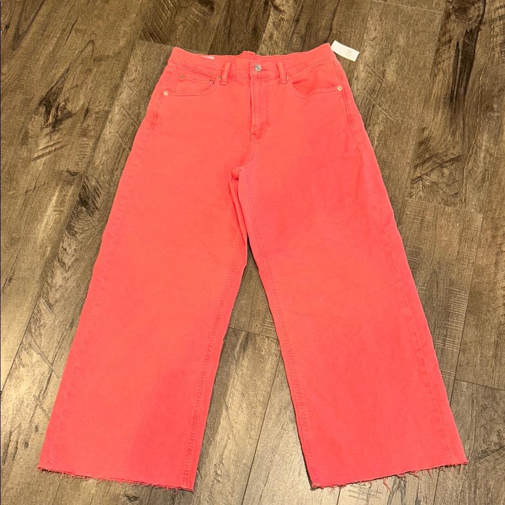 GAP HIGH RISE WIDE LEG STRIDE ANKLE JEANS SIZE 8 NWT